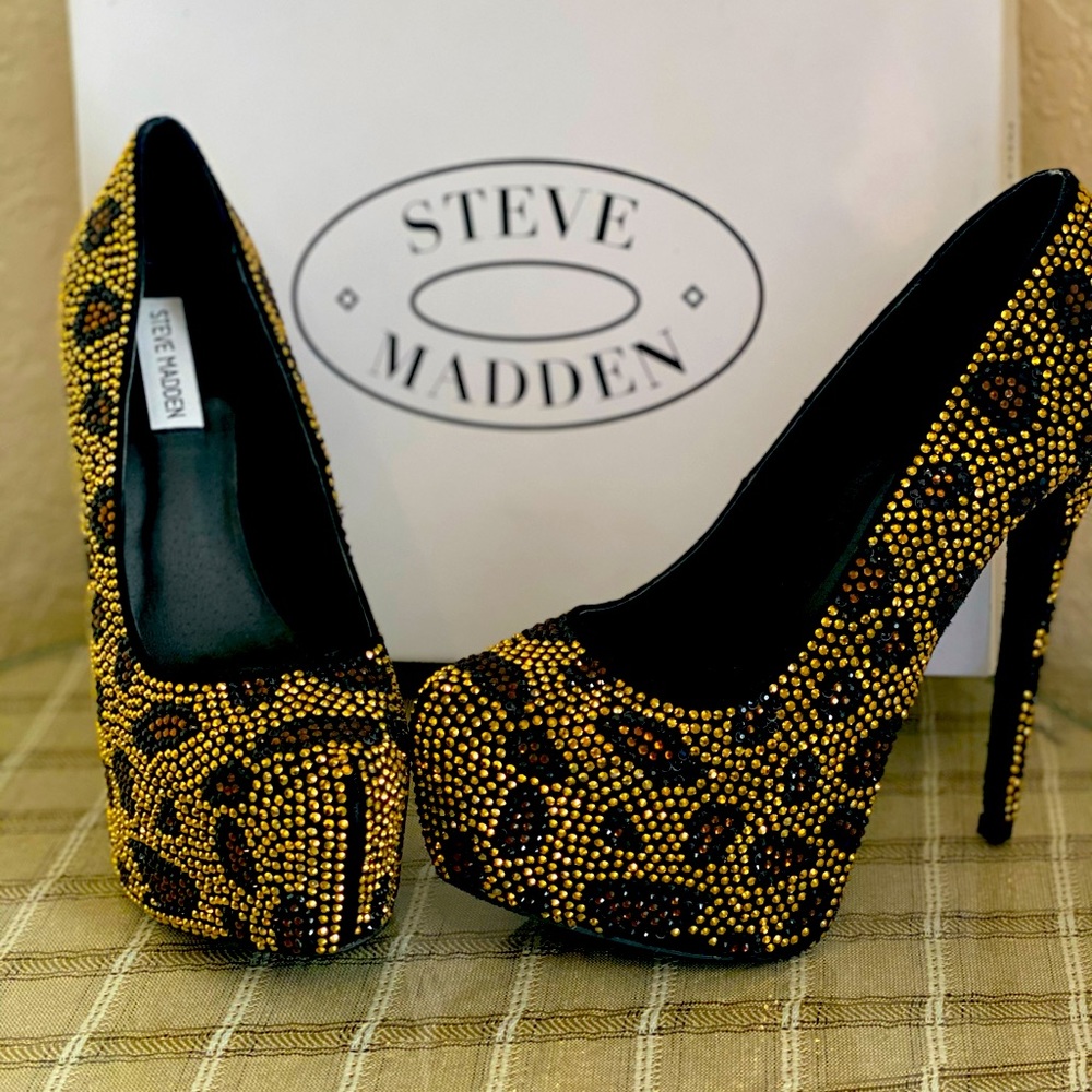 Steve Madden leopard rhinestones